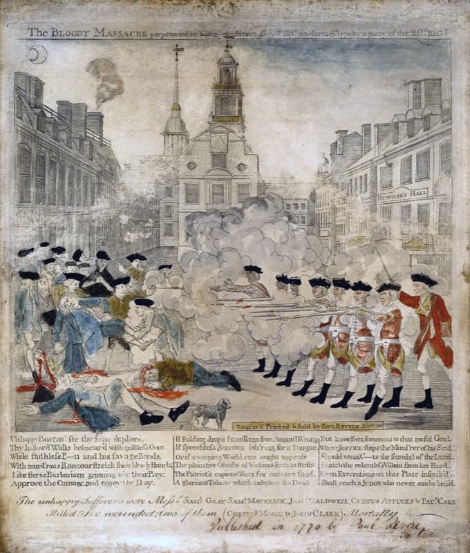 Paul Revere's engraving of the Boston Massacre, 1770